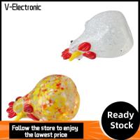 V-ELECTRONIC 2PCS กระจกสำหรับผู้หญิง ไก่แก้วขนาดเล็ก สีขาวและสี รูปปั้นสัตว์ เป่าด้วยมือ Rooster Decor บ้านในบ้าน