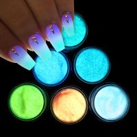 Colorful Luminous Nail Dipping Powder Fluorescent Nail Art Glitter Glow Pigment Dust Accessories For Manicure Design Decoration