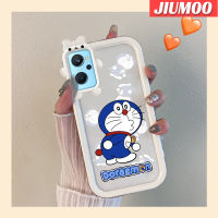 เคส JIUMOO สำหรับ Realme 9i OPPO K10 A96 A36เคสลายการ์ตูนโดราเอม่อนซุกซนสีสันสดใสน่ารักเล็กๆน้อยๆกล้องมอนสเตอร์นิ่มสำหรับเลนส์กันกระแทกแบบใสความคิดสร้างสรรค์โปร่งใสเคสมือถือกรอบป้องกันซิลิโคนง่าย