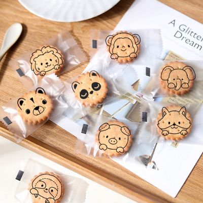 100Pcs 4.5x7.5cm Mini Small Cute Cartoon Animal Package Button Biscuit Packaging Machine Sealing Cookie Snack Candy Sugar Bags