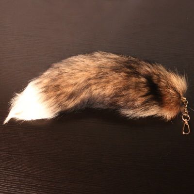Cute Wolf Fox Tail Fur Car Keychains For Women Men Pompom Pendant Key Ring Holder Fluffy Keychain Accessories Key Chains