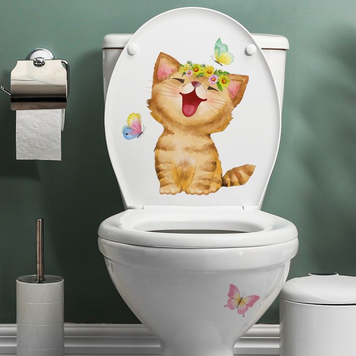 cod-meter-wall-stickers-naughty-cat-butterfly-toilet-bathroom-decorative-self-adhesive