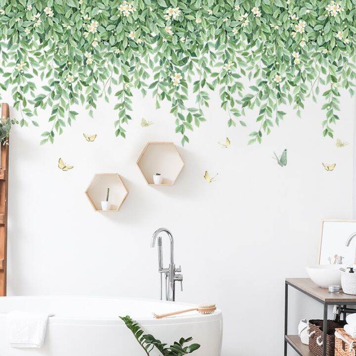 new-green-leaves-flower-home-removable-wall-stickers-pvc-decals-self-adhesive-decor-art-murals-for-bedroom-living-room-posters