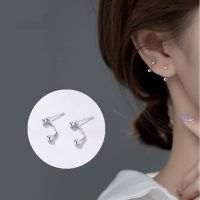 Minimalism S925 Silver Hollow Arc Hook Stud Earrings for Women Girls Chic Geometric Ear Jewelry