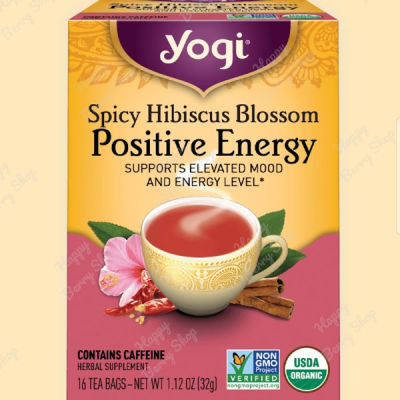 ชา YOGI ORGANIC HERBAL TEA 🍃⭐Spicy Hibiscus Blossom Positive Energy Organic Herbal Tea⭐🍵 ชาโยคี ชาสมุนไพรออแกนิค ชาเพื่อสุขภาพ จากอเมริกา🇺🇸 1 กล่องมี 16 ซอง