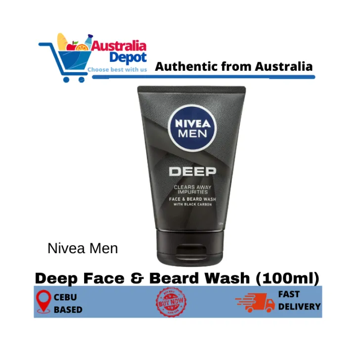 Nivea Men Deep Face And Beard Wash Black Carbon 100ml Lazada Ph