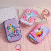 Cartoon EVA Pen Box Childrens 3D Unicorn Stationery Box Large Capacity Primary School Pencil Storage Box Girls Pencil Bag Pencil Cases Boxes