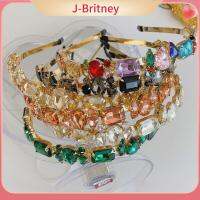 ผ้าโพกศีรษะหรูหรา J-BRITNEY แวววาวมงกุฎคริสตัลแถบคาดศีรษะบาโรกพลอยเทียม Haiband งานแต่งงาน