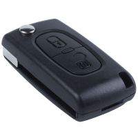 Flip Replacement Remote Car Key Case Shell for C2 C3 C4 C5 C8 2 Buttons Black