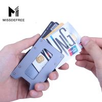 Minimalist Aluminum Slim Wallet for Men &amp; Women Carbon Fiber Front Pocket Key Coin Case &amp; Credit Card Holder RFID Blocking