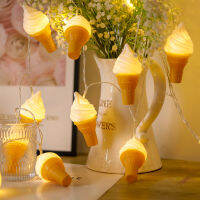แฮมเบอร์เกอร์ Fries โคมไฟตกแต่ง LED Ice Cream สายไฟประดับเด็ก Room ตกแต่งร้านอาหารวันเกิดเครื่องประดับสำหรับปาร์ตี้