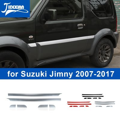 อะไหล่รถยนต์ JIDIXIAN ABS แถบตกแต่งด้านข้างประตูรถขอบสำหรับ Suzuki Jimny 2007 2008 2009 2010-2017อุปกรณ์ตกแต่งภายนอก87Tixgportz