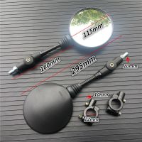 ● Motorcycle Black Universal 10mm Side Mirror Rearview Mirror Anti-fall Folding Round Mirror