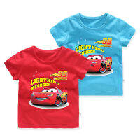 Car McQueen100 Cotton Childrens Clothing Cartoon Childrens Summer Short-Sleeved boy T-shirt Cotton Cute T-shirt