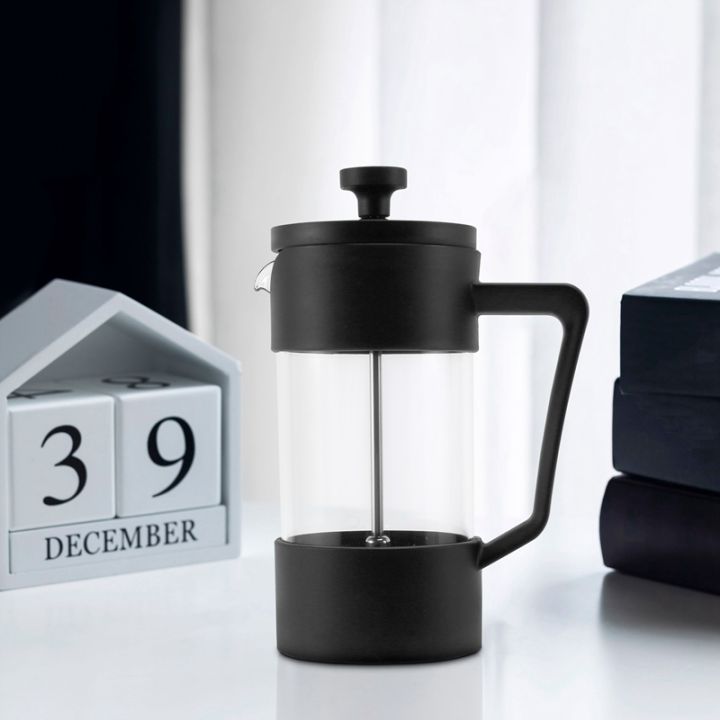 french-press-coffee-amp-tea-maker-thickened-borosilicate-glass-coffee-press-rust-free-and-dishwasher-safe-black