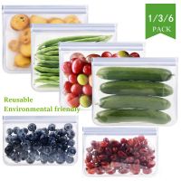 Reusable silicone Food Storage Bag Freezer Vegetable Storage Ziplock Bag Leakproof Packaging Kitchen Organizer Fresh Shut Bags