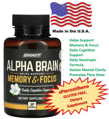 Onnit, Alpha Brain, Memory & Focus, 30 Capsules, ความจำ