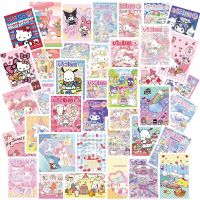 ▬❏❏ 50/64Pcs Cartoon Sanrio Poster Stickers Kawaii Girls Hello Kitty Kuromi Decals DIY Phone Diary Cute Stickers for Kids Toys