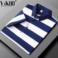 YIKOO ใหม่แฟชั่น Mens เสื้อโปโลแขนสั้นธุรกิจเสื้อเชิ้ตมีลาย Polo Homme Cal ชายเสื้อผ้าแฟชั่น Tshirts Plus Size【READY STOCK-คุณภาพสูง】