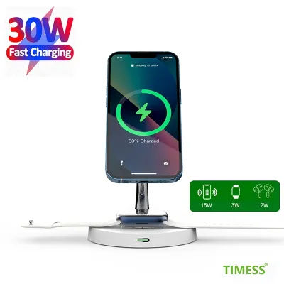 ❧✔ 3 IN 1 Wireless Charger Stand For Magsafe iPhone 14 13 12 11 Pro Max XS XR 15W Qi Fast Charging Dock for AirPods Pro 2 3 iWatch