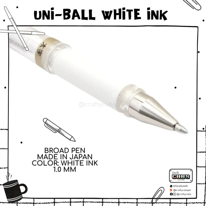 UNIBALL White Ink Signo Broad Gel Ink Roller Ball 1.0mm MADE IN JAPAN Lazada PH