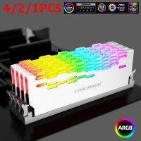 421ชิ้น COOLMOON RA-2 RAM หน่วยความจำระบายความร้อนคูลเลอร์5โวลต์3Pin ARGB ที่มีสีสันจิตความร้อนสำหรับสก์ท็อปคอมพิวเตอร์ระบายความร้อนอุปกรณ์พีซี