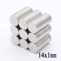 10ชิ้น แม่เหล็กแรงดึงดูดสูง 14*1 มิล แม่เหล็ก 14x1มิล Magnet Neodymium 14x1mm แม่เหล็กแรงสูง กลมแบน 14mm x 1mm แรงดูดสูง ชุบนิเกิล ติดแน่น