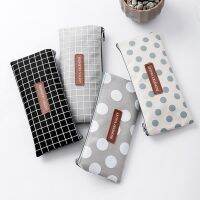 Geometry Grid Dot Student Pencil Case School Pen Case for Girls Boys Stationery Storage Organizer Bag Simple Canvas Pencil Bag Pencil Cases Boxes