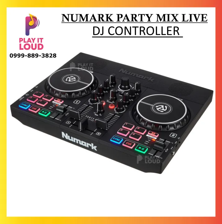 NUMARK PARTY MIX LIVE DJ CONTROLLER with BUILTIN SPEAKER and LIGHT