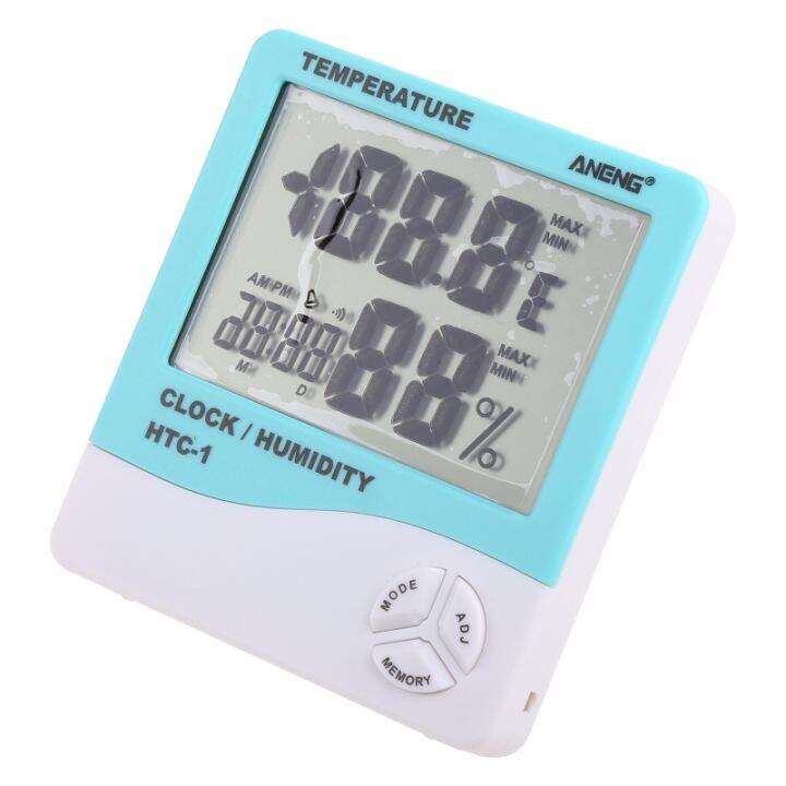 เครื่องวัดอุณหภูมิดิจิตอลไฮโกรมิเตอร์-lcd-นาฬิกาปลุกอุณหภูมิคู่ในร่มกลางแจ้ง