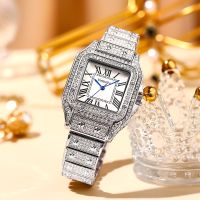 【In Stock】❤ Genuine Bincada square watch ladies quartz watch ladies new fashion diamond-encrusted waterproof light luxury
