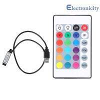 IR 24 Keys USB LED Light Strip รีโมทคอนโทรล W/ 5-24V USB RGB Controller