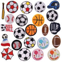 hotx【DT】 1pcs Baseball Bat Soccer Hat Basketball Rugby Patches Embroidery Iron Appliques Jeans Stickers