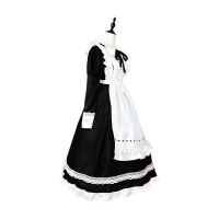 2021 Halloween Cosplay Costumes Anime Apron Maid Role Play Long Dress Plus Size Black White Lolita Lingerie Dress Maid Outfits