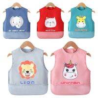 【DT】hot！ Cartoon Baby Bib Infant Eating Children Bibs Newborn Playing Sleeveless Burp Kid Saliva