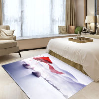 Modern Scenic Area Rugs Large Anti Slip Chinese Style Door Floor Mat Home Living Room Bedroom Car Decor Red Umbrella