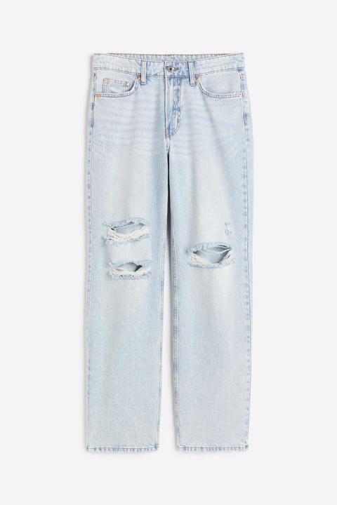 H&M - 90s Baggy Low Jeans - Blue Dusty Light | Lazada PH