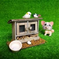 1/12 Realistic Miniature Wooden Chicken Coop Henhouse Chicken Cage for Dollhouse Decoration Accessories