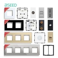 BSEED Glass Frames EU Standard PIR Sensor Switches Module Part Wall Sockets DIY Function Dimmer Base HDMI USB Type-c Parts Electrical Circuitry  Parts