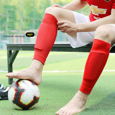 ระบายอากาศฟุตบอลอุ่นขาชายชินยามชายหญิงผู้ชายผู้หญิงถุงเท้าถักมืออาชีพแผ่นกีฬาชุดถุงเท้า