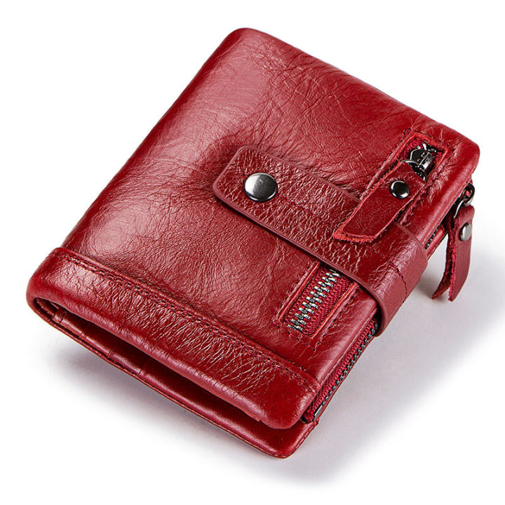 กระเป๋าสตางค์แบบสบายๆแบบสั้นพร้อมกระเป๋าใส่เหรียญ-rfid-blocking-ที่ใส่บัตรเครดิตหนังแท้แบรนด์หรูชายกระเป๋าเงินคลัทช์ขนาดเล็ก