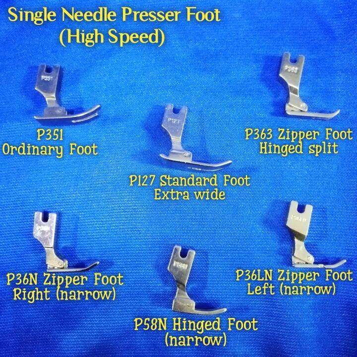 PRESSER FOOT FOR SINGLE NEEDLE SEWING MACHINE KINDS P351, P127, P363