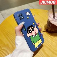 เคส JIUMOO สำหรับ OPPO Reno 4 SE A92S Reno 4Z,เคสแฟชั่นเครยอนชินจังนิ่มเคสมือถือบางขอบสี่เหลี่ยมด้านข้างเคสซิลิโคนนิ่มเคสป้องกันการกระแทก