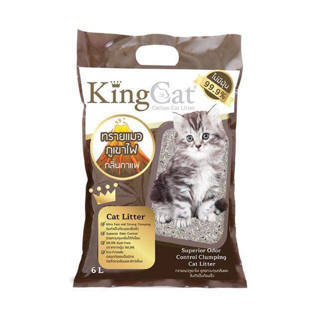 ส่งฟรี-king-cat-คิงส์แคท-ทรายแมวภูเขาไฟ-6-ลิตรx4ถุง