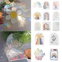 【LZ】 Sun Catcher Janela Adesivos Rainbow Wall Glue-Free Adesivo PVC Film Decalque Decoração do Jardim Prisma DIY