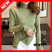 qkq971 2022 New Korean Version Of The Half Turtleneck Sweater WomenS Bottoming Shirt Loose Pullover Outer Wear All-Match Sweater