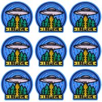 Pulaqi 10PCS UFO Patch Cartoon Wholesale Patches Iron On Patches For Clothing Mountain Stripe Wholesale Dropship Custom Patch