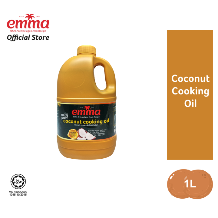 Emma Coconut Cooking Oil 1L [Exp08/24], Emma Minyak Masak Kelapa 1L