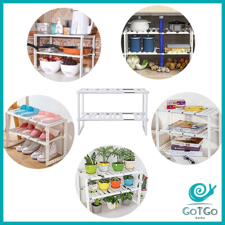 gotgo-ชั้นวางของใต้ซิงค์-ปรับความยาว-50-70-cm-ชั้นวางของใต้ซิงค์-commodity-shelf