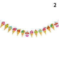 LIANGZHOU Cool Ice Cream Popsicle BANNER bunting สำหรับฤดูร้อนปาร์ตี้บาร์ Garland